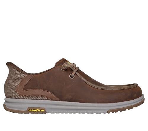 Men's John Deere Leather Moc Toe Bungee Hands Free Slip-ins Oxford