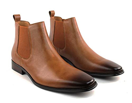 Men's Chelsea Boots Genuine Leather Suede Dress Almond Toe