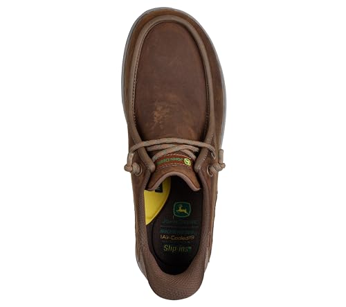 Men's John Deere Leather Moc Toe Bungee Hands Free Slip-ins Oxford