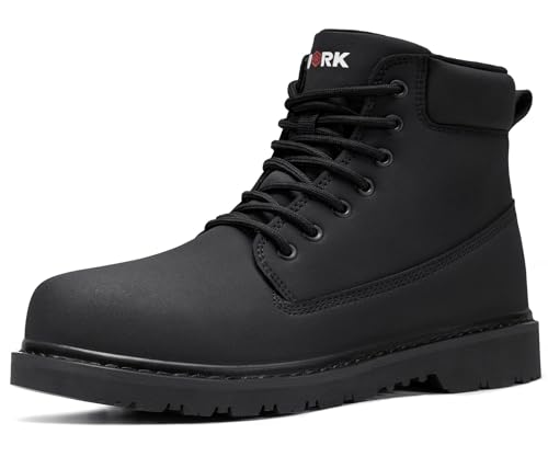31BynmUahWL.jpg Soft Toe Work Boots Men Waterproof Non Slip Hiking Tactical Motorcycle Chukka Boot 6 Inch Leather Comfortable Shoes