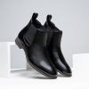 Men's Chelsea Boots Leather Lightweight Casual Chukka Ankle Boots Classic Elastic Dress Boots for Men