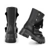 Women's Platform Punk Boots Slouch Fold Over Ankle Boots Pull On Ruched Boots