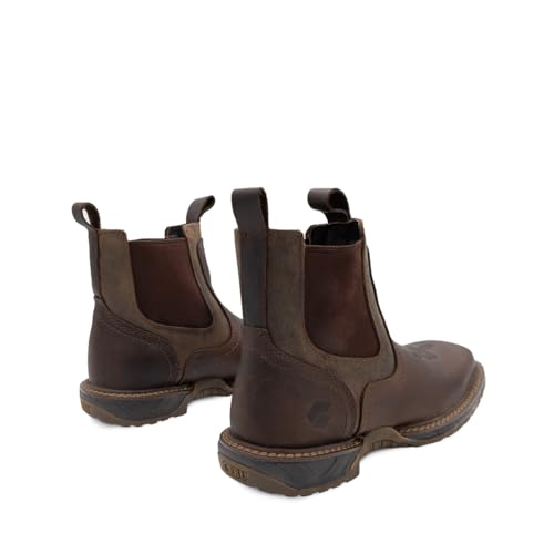 Men's BC Thunder Soft Toe Chelsea Work Boot – Lightweight Pull-On Mid-Duty EVA Sole, Flexible and Durable, Handcrafted Leather