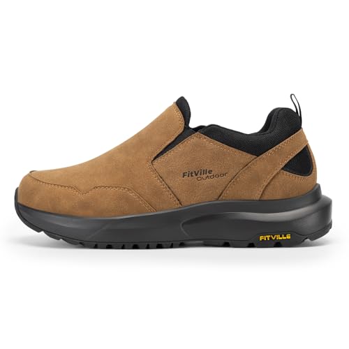 31fmi0nBrVL.jpg Men's Wide Slip on Shoes for Men Hiking Shoes Go Walking Shoes Loafers Trekking Trails Sneakers with Arch Support