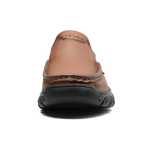 31kRtV1z7kL.jpg Mens Slip On Casual Loafers Classic Outdoor Leather Walking Hiking Dress Shoes Comfortable for Work Office Shoes