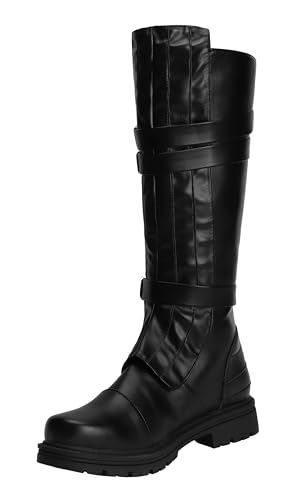 Mens Tall Boots Medieval Renaissance Pirate Cosplay Boot Halloween Costume Shoes