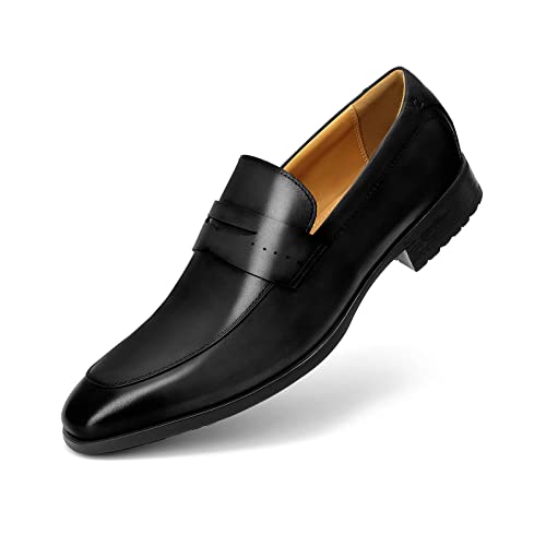 Men's Slip on Oxford Dress Shoes Classic Handmade Calfskin Manufacturing More Compact, Choose The Right Size to Modify The Foot