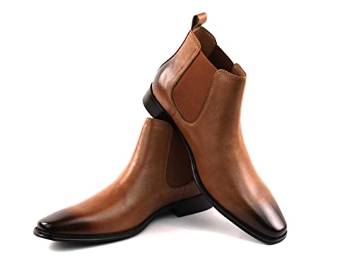 Men's Chelsea Boots Genuine Leather Suede Dress Almond Toe