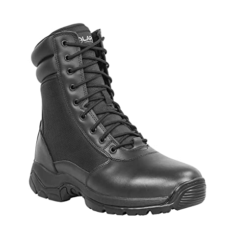 LAPG Men's Core 8" Side-Zip Tactical Work Boots, Lightweight and Durable Suede Leather Military Combat Boots for Hiking,