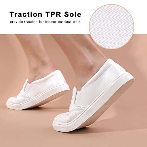 Women's Slip-On Loafers with Memory Foam Cushioning - Lightweight Casual Sneakers for All-Day Comfort