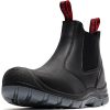 Steel Toe Slip on Work Boots for Men Waterproof Slip Resistant Fire Station Mechanic Boots Comfortable Construction Chelsea