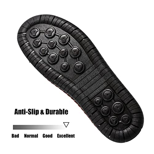 Mens Casual Leather Shoes Ankle Chukka Boots Slip On Lightweight Loafers Mid top Walking Driving Shoes for Male