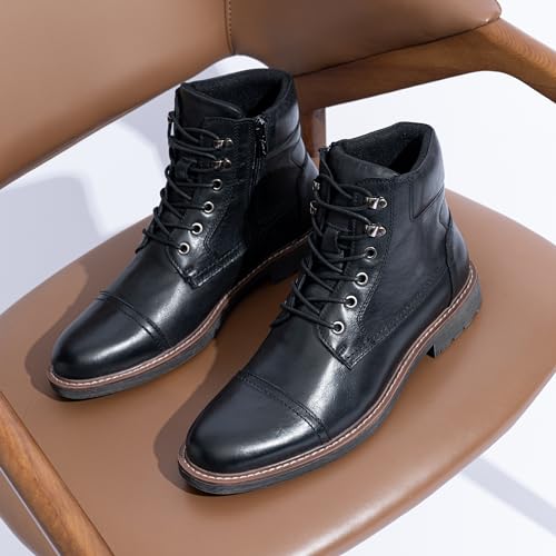 419mtBLNG0L.jpg Mens Boots Leather Retro Dress Boot Cap Toe Casual Motorcycle