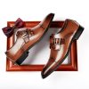 Men's Genuine Leather Monk Strap Loafers Fashion Classic Cap Toe Low Top Slip On Dress Oxford Shoes Business Casual Office