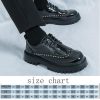 Men's Patent Leather Platform Dress Shoes Classic Round Toe Thick Lug Sole Lace Up Oxfords Comfort Block Heel Derby Business