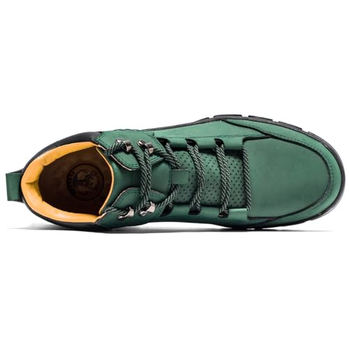 Men's Casual Leather Shoes Chukka Ankle Boots Handmade Fashion Shoes Non Slip Breathable Comfortable Mid Top for Driving Walking