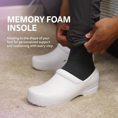 Guardian Angel Slip-On Nursing Clogs for Women and Men - Lightweight, Water-Resistant Non-Slip Work Shoes with Exceptional EVA