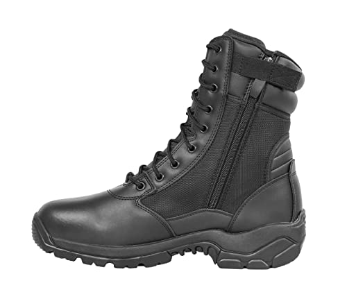 LAPG Men's Core 8" Side-Zip Tactical Work Boots, Lightweight and Durable Suede Leather Military Combat Boots for Hiking,