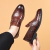 41TnDcaQinL.jpg Men's Dress Crocodile Print Slip-on Classic Leather Loafers Casual Oxford Shoes