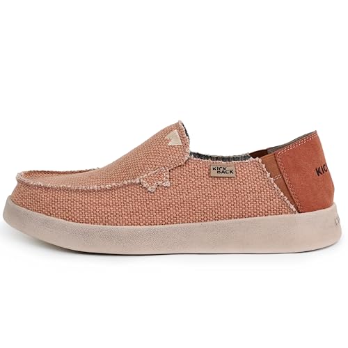 Barbeach Canvas Mens Slip On Loafers - Lightweight Canvas Slip in Shoes - with Leather Lined Memory Foam Insoles - Mens Casual