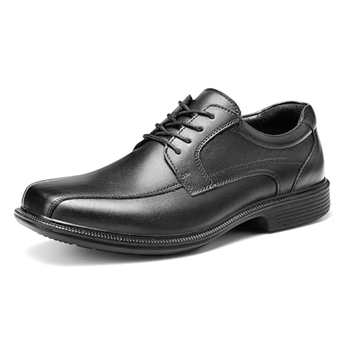 Mens Dress Shoes,Split Leather Oxford Shoes for Men, Classic Lace Up Formal Business Shoes,Square Toe
