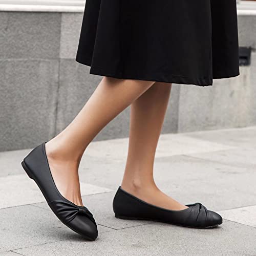 41VICgqBnVL.jpg Women's Flats Shoes Faux Suede Round Toe Ballet Dressy Flats Comfortable Slip On Walking Shoes