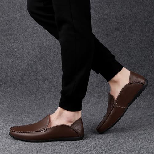 41VazscC7FL.jpg Men's Casual Genuine Leather Slip On Soft Driving Walking Shoes Penny Loafer Flats Shoes