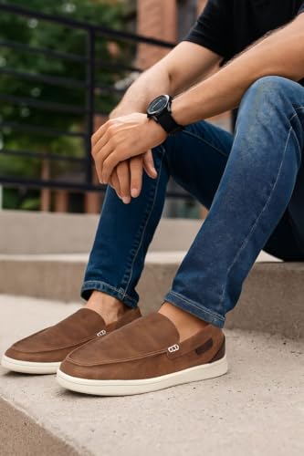 Men's Slip-On Loafers Casual Moc Toe Sneakers Boat Shoes Slipper for Men – Lightweight & Comfortable - Derwin