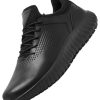 41Z452wQN9L.jpg Men's Non Slip Work Shoes Lace Up Slip Resistant Sneakers Waterproof Food Service Kitchen Chef Restaurant Slip On Walking Shoes