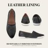 41bAXuG4dL.jpg Melanie Slip On Shoes for Women Crafted from Premium Leather with White Rubber Toe Bumpers and Soles, Leather Lining, and