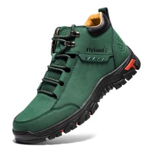 Men's Casual Leather Shoes Chukka Ankle Boots Handmade Fashion Shoes Non Slip Breathable Comfortable Mid Top for Driving Walking