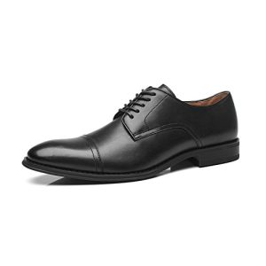 Mens Leather Updated Classic Cap Toe Oxfords Lace Dress Shoes