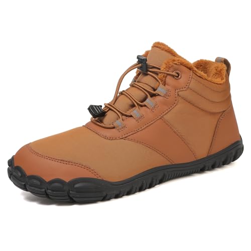 Winter Hike Barefoot Boots Womens,Minimalist Warm Zero Drop Snow Boot Slip On Barefoot Footwear Men Wide Waterproof hike
