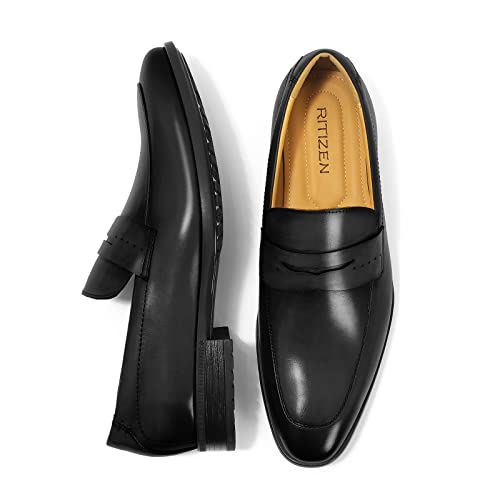 Men's Slip on Oxford Dress Shoes Classic Handmade Calfskin Manufacturing More Compact, Choose The Right Size to Modify The Foot