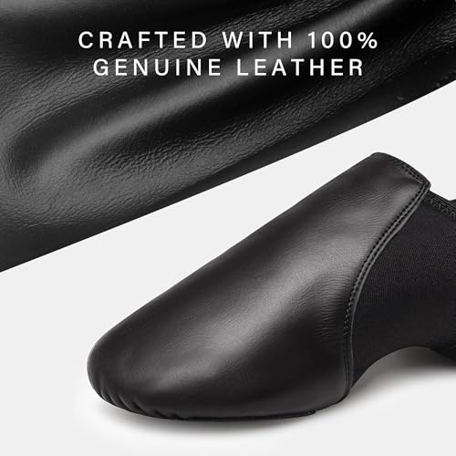 41iz4bBnG5L.jpg Jazz Shoes for Women Men Leather Upper Slip-on Dance Shoes Unisex
