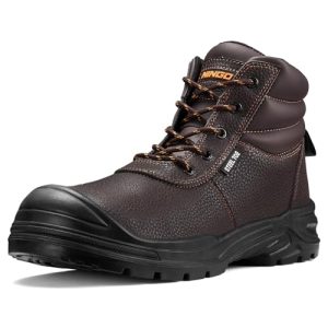 Steel Toe Work Boots for Men, Non Slip & Puncture Resistant Construction Boots with Breathable Lining, EH Protection,