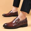 41lG8wA2lEL.jpg Men's Dress Crocodile Print Slip-on Classic Leather Loafers Casual Oxford Shoes