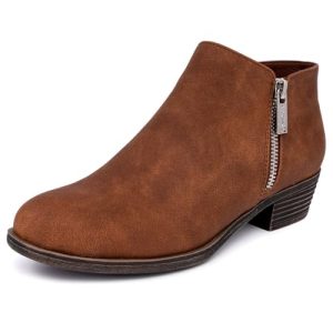 Women's Ankle Boot with Side Zipper - Stylish Dress Boot for Women | Featuring a Low Heel, Chic Design, and Versatile Sizing |
