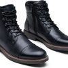 41ohPT3n6aL.jpg Mens Boots Leather Retro Dress Boot Cap Toe Casual Motorcycle