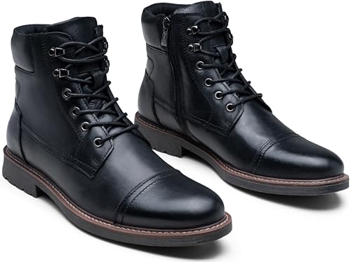 41ohPT3n6aL.jpg Mens Boots Leather Retro Dress Boot Cap Toe Casual Motorcycle