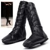 Jazz Shoes for Women Black Leather High Top Renaissance Boots for Men