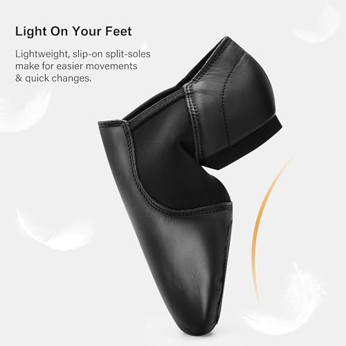 41qrlL5qHvL.jpg Jazz Shoes for Women Men Leather Upper Slip-on Dance Shoes Unisex