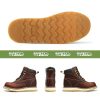 Moc Toe Work Boots for Men Waterproof Soft/Steel Toe Comfortable Full Grain Leather Non Slip Wedge Outsole Construction 6"