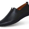 Men's Genuine Leather Loafer Shoes Slip On Soft Walking Driving Shoes