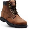 Work Boots for Men Soft Toe – 6inch Leather Boots for Construction Rubber Sole Working botas de trabajo para hombre, “Tank”