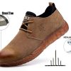 Men Casual Leather Steel Toe Safety Shoe