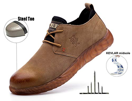 Men Casual Leather Steel Toe Safety Shoe