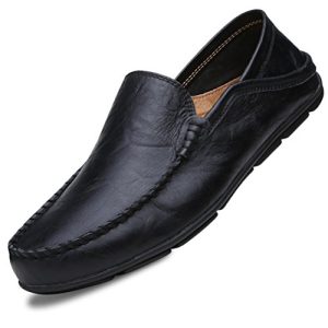 Men's Premium Genuine Leather Casual Slip on Loafers Breathable Driving Shoes Fashion Slipper