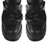 Women's Platform Punk Boots Slouch Fold Over Ankle Boots Pull On Ruched Boots