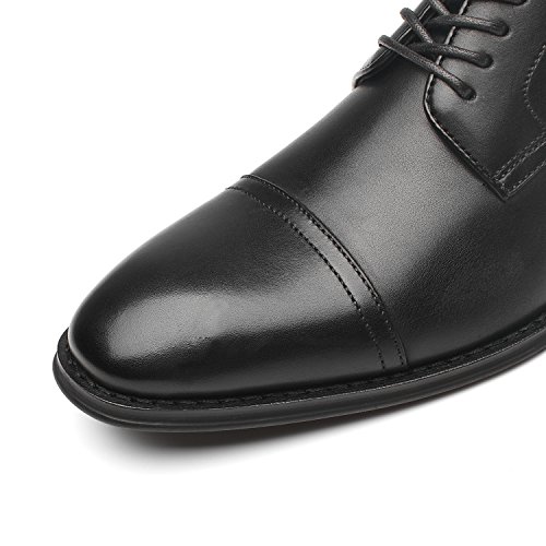 Mens Leather Updated Classic Cap Toe Oxfords Lace Dress Shoes